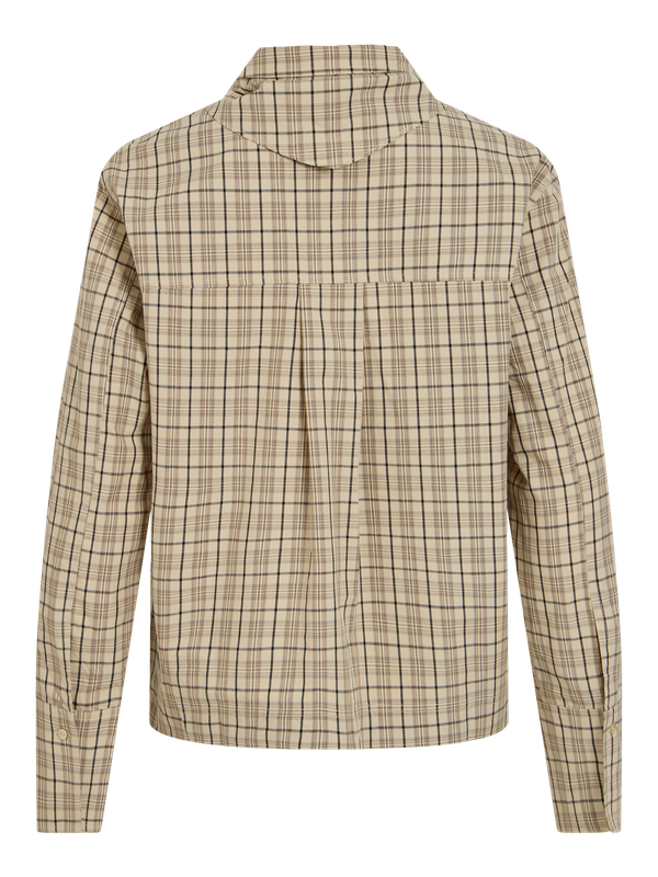 Vila ROUREENA L/S SHIRT Pelican/Bitter chocolate 14118730