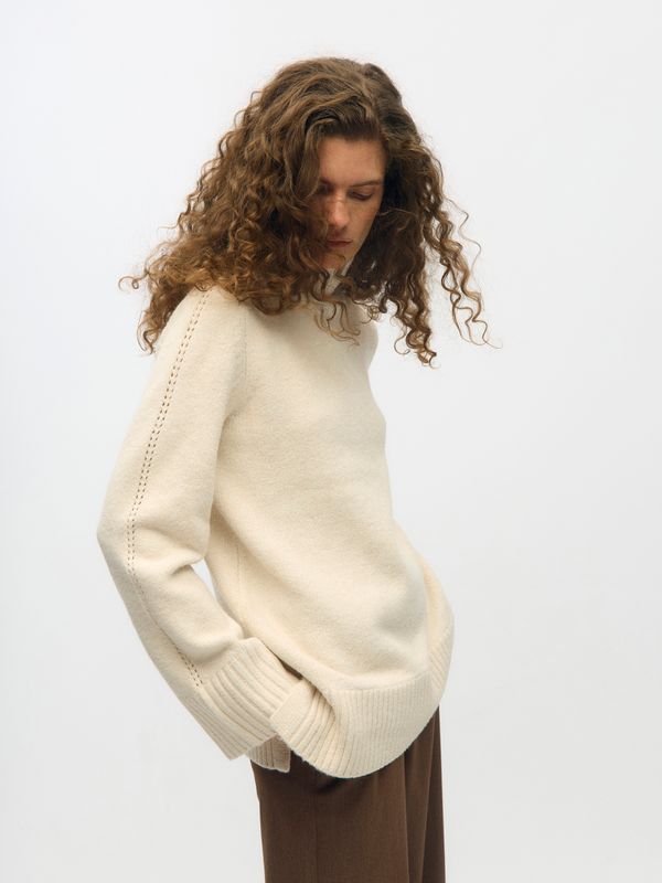 Object OBJMALI L/S LO ROLLNECK PULLOVER NO: Birch/Melange 23049219