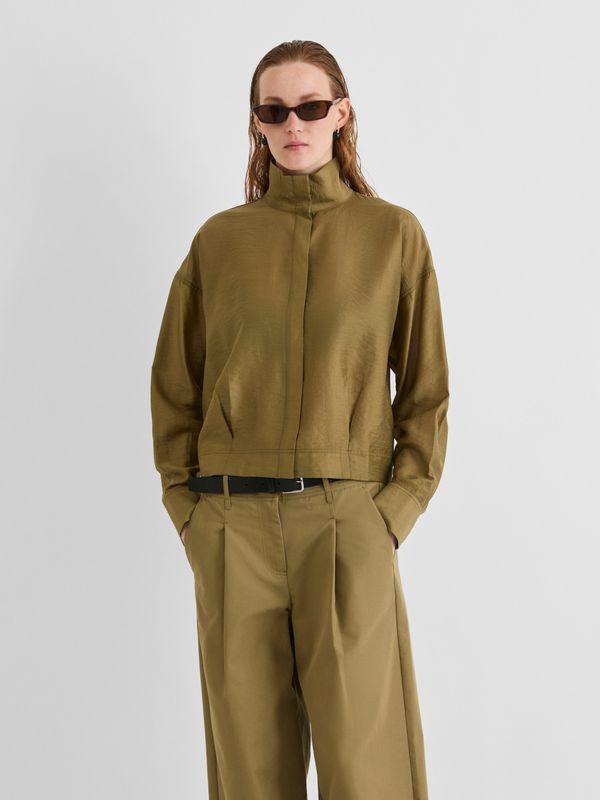 Vila ROUSTINA L/S HIGH NECK SHIRT/1 Gothic Olive 14112482