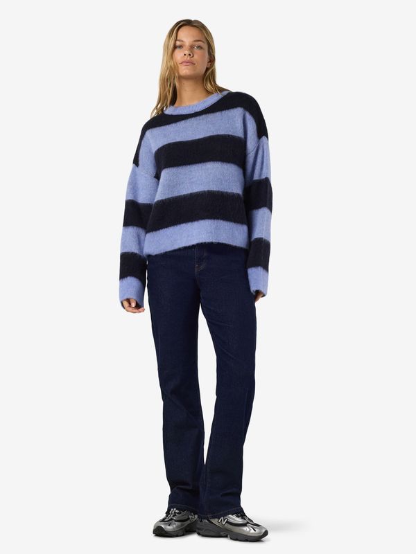 Noisy May NMSOFF L/S O-NECK KNIT NOOS Hydrangea/NAVY BLAZER 27037966