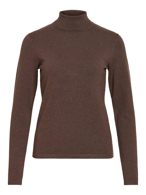 Vila VIMALU ROLLNECK L/S KNIT TOP NOOS Coffee Bean/MELANGE 14115276