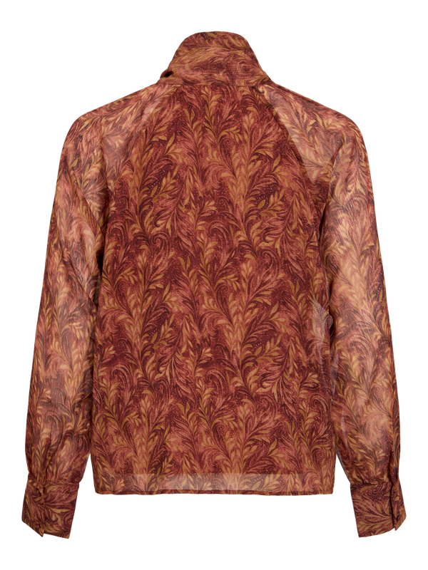 Vila VIRELARA IPA V-NECK LS GLITTER TOP Marsala/MULTI COLOR 14118523