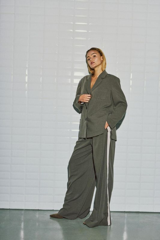 WithBlack WBLNALA TAILORED PANT Falcon melange 00001840