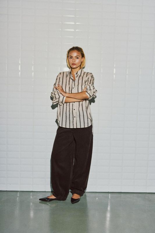 WithBlack WBLRHIANNA LS SHIRT Japanese Pearl stripe 00001855