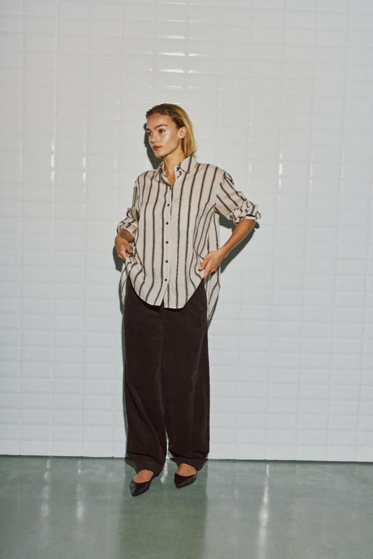 WithBlack WBLRHIANNA LS SHIRT Japanese Pearl stripe 00001855