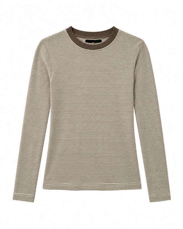 WithBlack WBLJOSEFINE LS TEE brown stripe 00001089