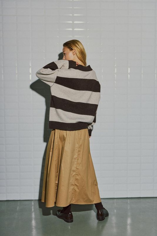WithBlack WBLIZA LS HENLEY PULLOVER bb stripe 00001805