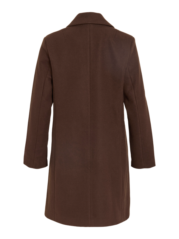 Vila VICLAUDIA BUTTON COAT - NOOS Coffee Bean 14094900