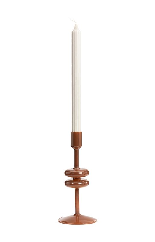 YaYa Glossy candle holder brown S BROWN 23-200047