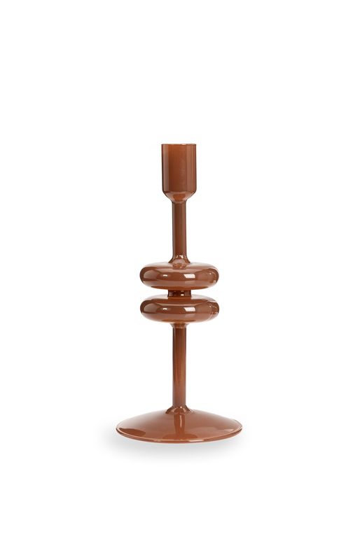 YaYa Glossy candle holder brown S BROWN 23-200047