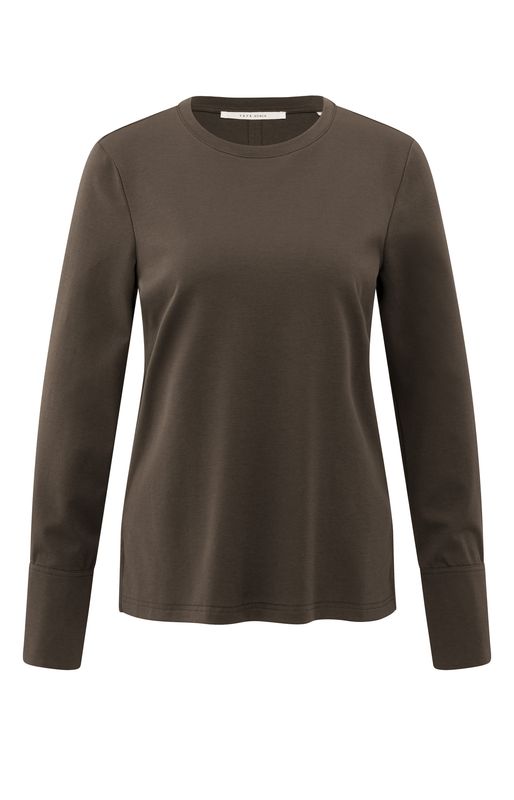 YaYa Jersey top met lange mouwen SLATE BLACK BROWN 01-709321-609