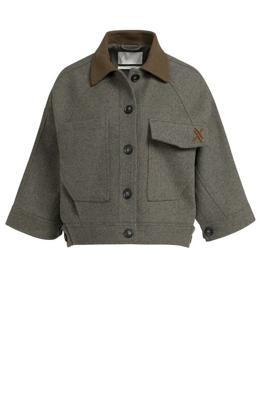 YaYa Oversized wolmix jas GREY MELANGE 02-001086-609