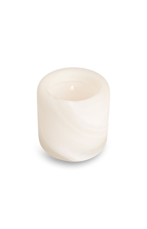 YaYa Swirl glass tealight holder WHITE 23-200051