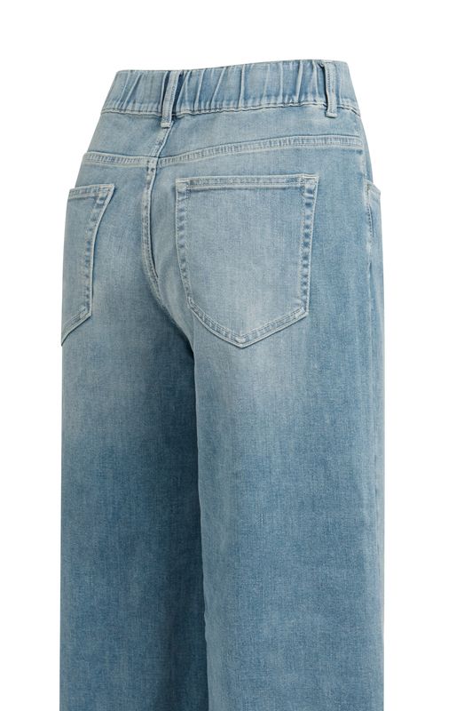 YaYa Extra long loose denim - L34 MID BLUE DENIM 01-311165-609