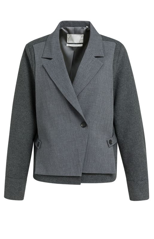YaYa Geweven, losvallende blazer ANTHRACITE MELANGE 01-501086-609