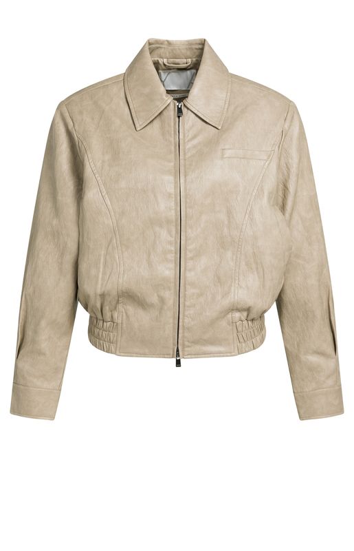 YaYa Kort jasje van imitatieleer CORNSTALK BROWN 02-009085-609