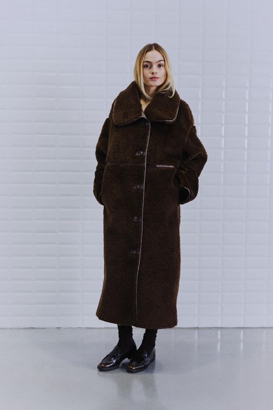 WithBlack WBLDAJANA PILE COAT Cookie Brown 00001405
