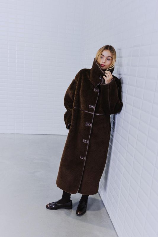 WithBlack WBLDAJANA PILE COAT Cookie Brown 00001405