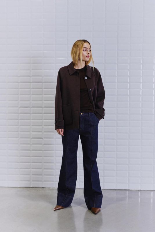 WithBlack WBLLUCIA MEL WOOL JACKET chocolate 00001385