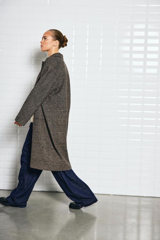WithBlack WBLVISTA CHECKED COAT brown pof 00001386