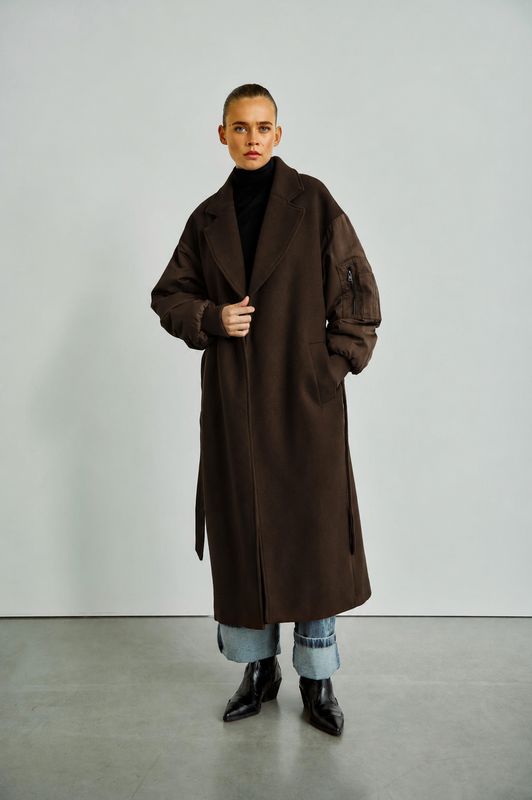 WithBlack WBLARCADIA WOOL COAT DARK BROWN 00000800