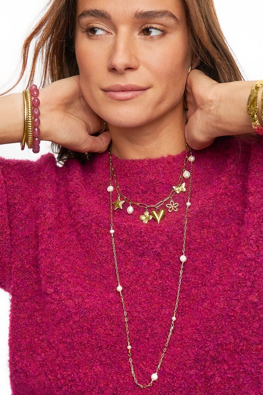My Jewellery Schakelketting met multi bedels Gold MJ11319