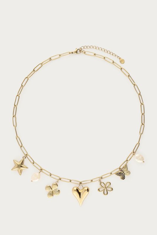 My Jewellery Schakelketting met multi bedels Gold MJ11319