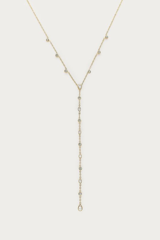 My Jewellery Necklace Y strass fine Gold MJ17183