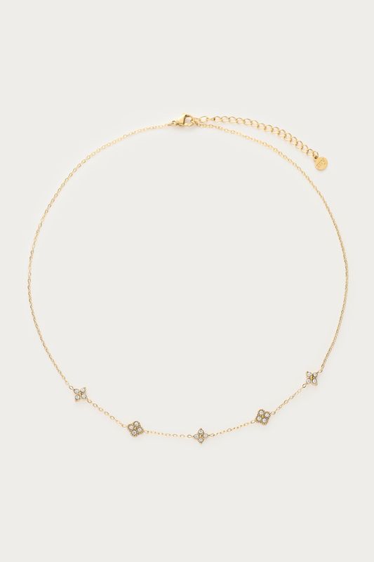 My Jewellery Necklace strass 5 clovers Gold MJ14536