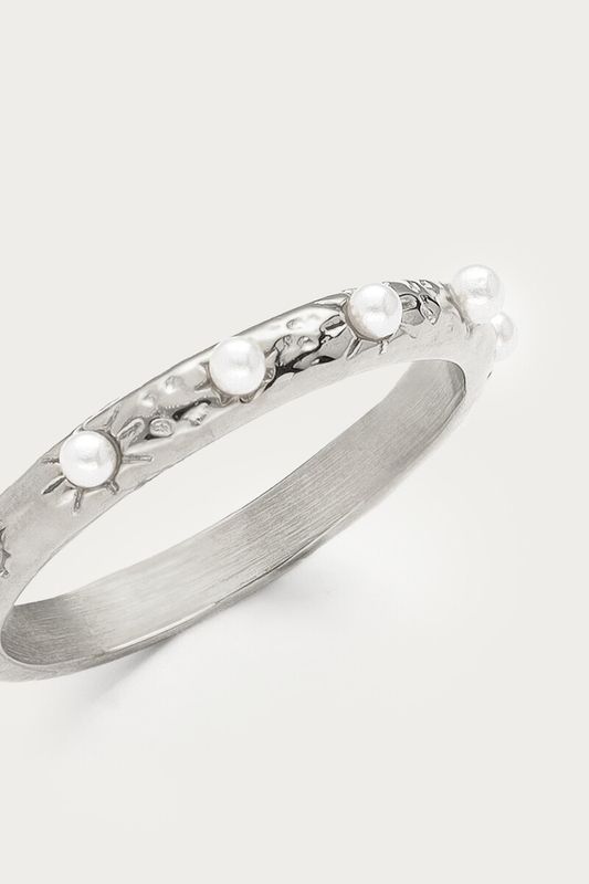 My Jewellery Ring fine hammered pearls Silver MJ17038