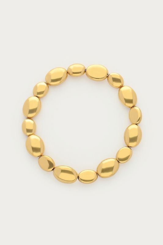 My Jewellery Bracelet oval steel beads Gold MJ16895