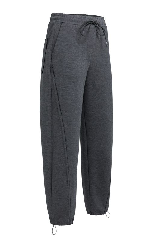 YaYa Jersey wijde broek HOLE BLACK MELANGE 01-309288-609