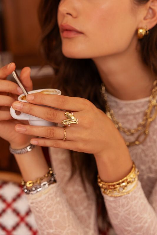 My Jewellery Ring organic hammered Gold MJ17031
