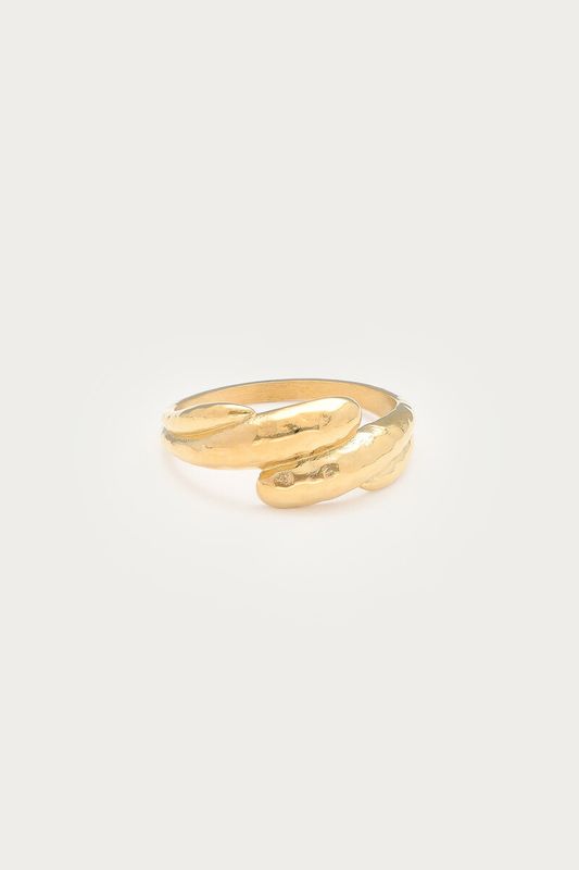 My Jewellery Ring wave hammered Gold MJ17037