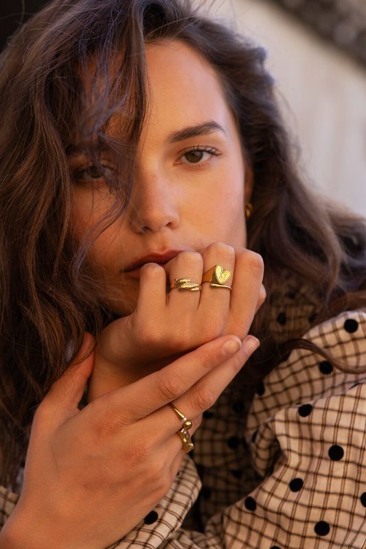 My Jewellery Ring wave hammered Gold MJ17037