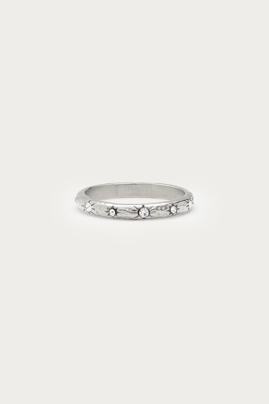 My Jewellery Ring fine hammered strass Silver MJ17039