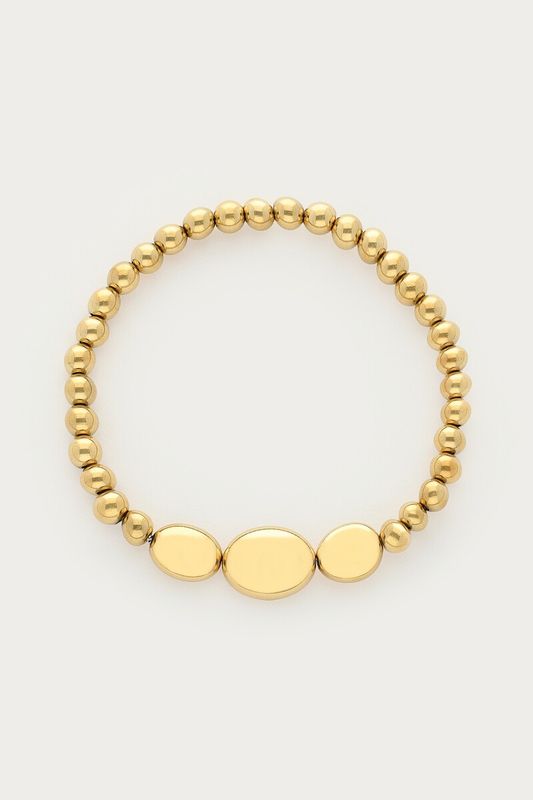 My Jewellery Bracelet over & round steel beads Gold MJ16896