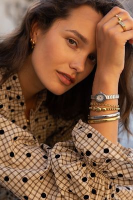 My Jewellery Bracelet over & round steel beads Gold MJ16896