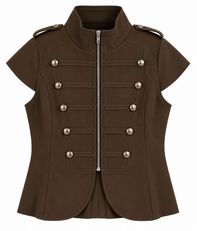 Ambika gilet met knopen bruin lila 26l004