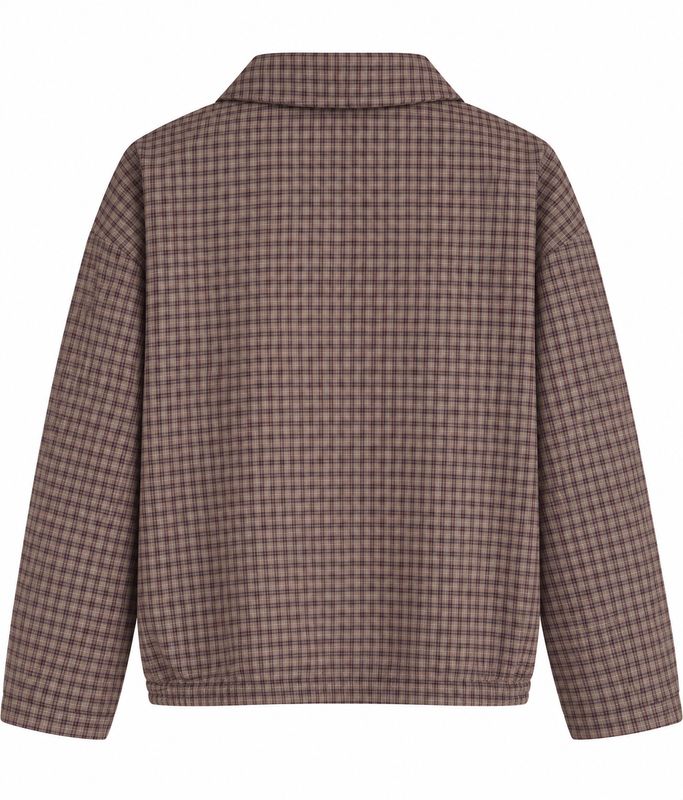 Ambika bomber jacket Coffee Blue Plaid amelia-bomber