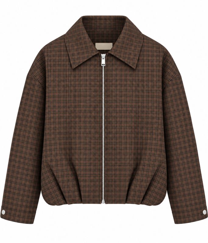 Ambika bomber jacket Coffee Black Plaid amelia-bomber