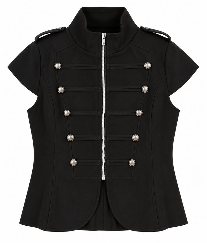 Ambika gilet met knopen zwart lila 26l004