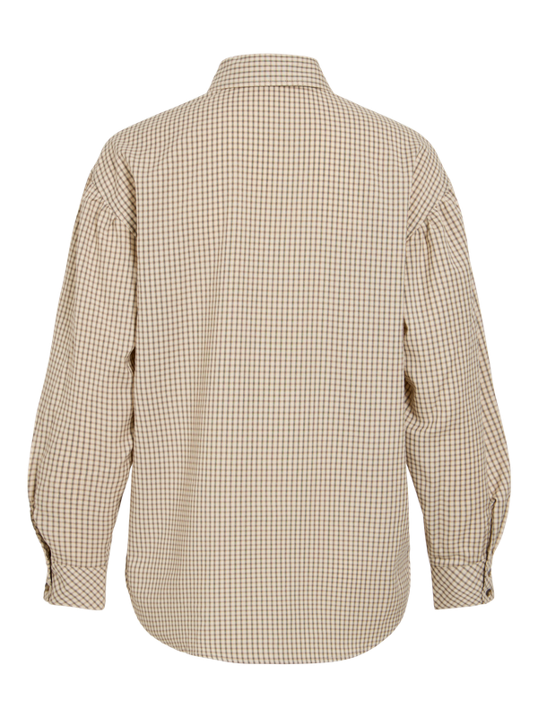 Vila VINERA LOOSE L/S SHIRT Birch/CHECKS 14119097