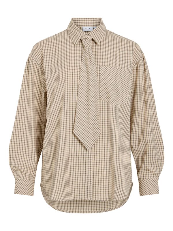 Vila VINERA LOOSE L/S SHIRT Birch/CHECKS 14119097