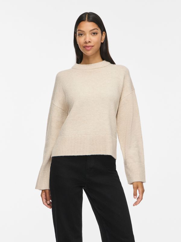 Vila VISIA L/S O-NECK KNIT PULLOVER Birch/MELANGE 14120347
