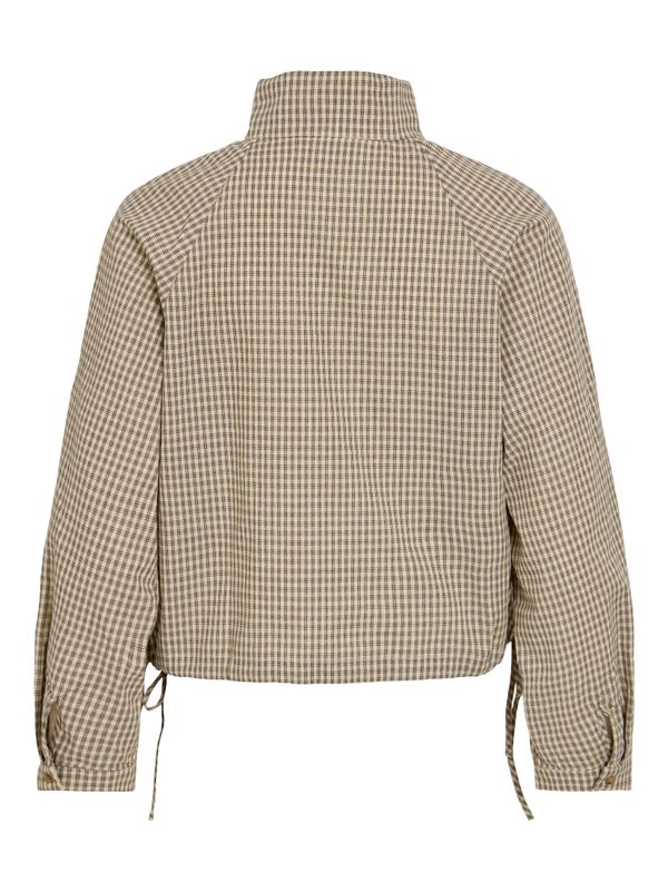 Vila VISALINA L/S HIGH NECK SHIRT Birch/BLACK 14122307