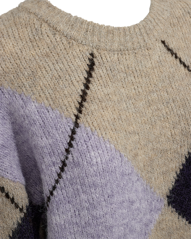 Freequent FQGRSLULU-PULLOVER Oyster Grey Mel w. Iris Mel 211714