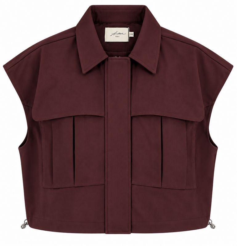 Ambika gilet met zakken plum Kime