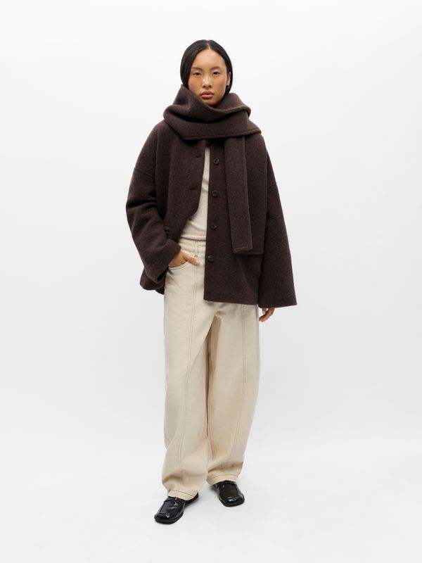 Object OBJMAISE L/S LO SCARF JACKET NOOS Seal Brown/Melange 23049278