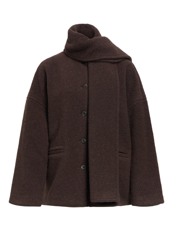 Object OBJMAISE L/S LO SCARF JACKET NOOS Seal Brown/Melange 23049278
